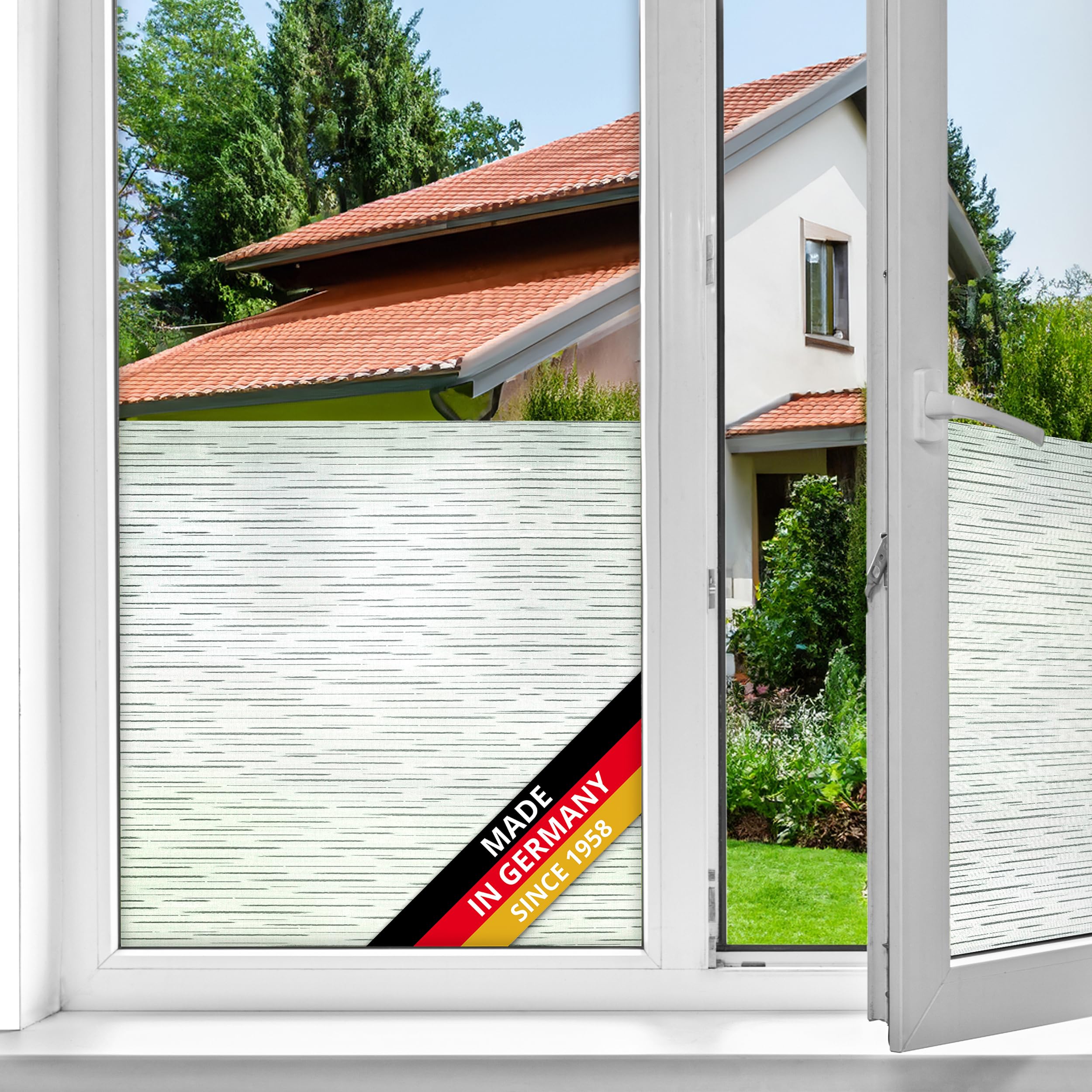 d-c-fix window film privacy Lubiana – 45cm x 2m – self adhesive vinyl films for glass windows with a checkerboard pattern – opaque, frosted, decorative for bathroom, home & kitchen