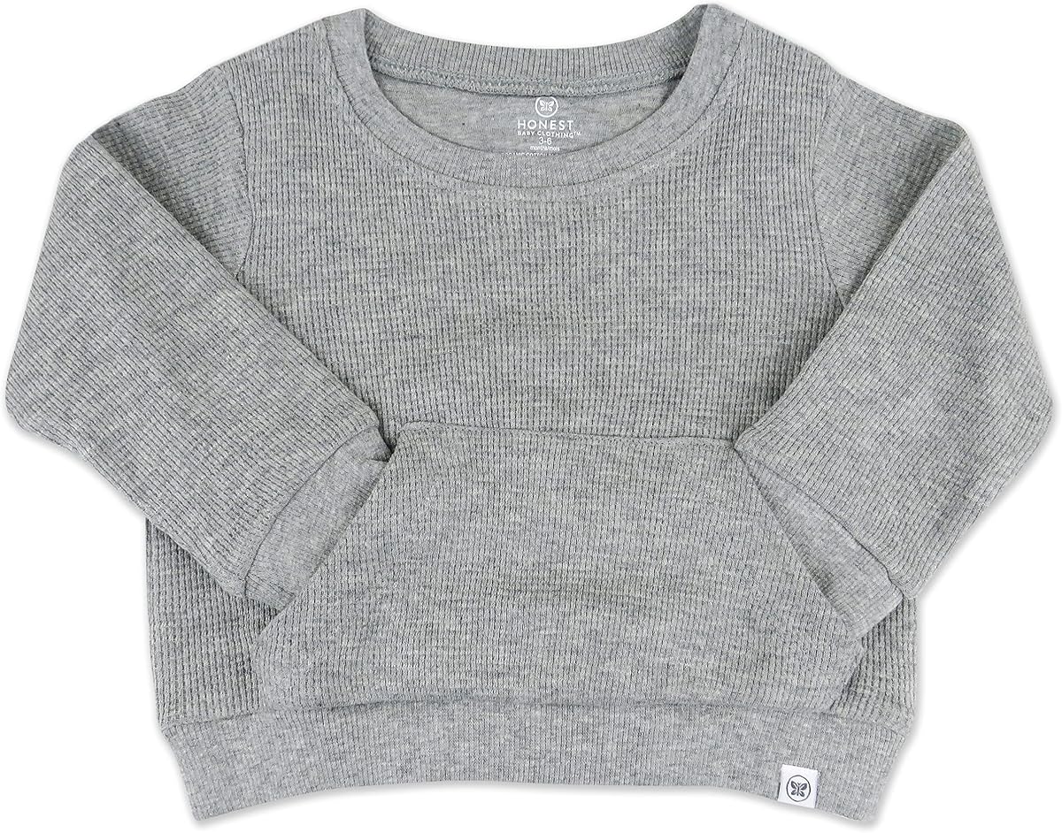 HonestBaby Baby Cómoda sudadera con bolsillos 100% algodón orgánico para niños pequeños, bebés y niñas