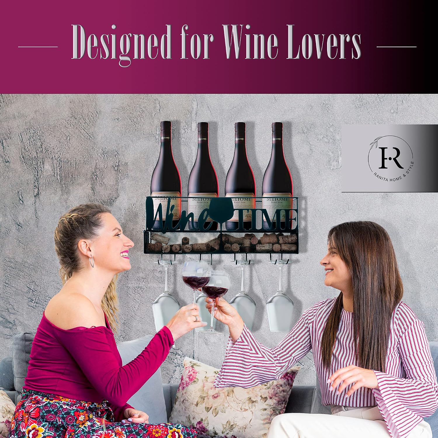 Ranita Home & Style - Wine Rack Wall Mounted - Wine Rack Wall - Wine Cork Holder - Wine Shelf - Hanging Wine Rack - Wine Bottle Holder - Wall Wine Rack