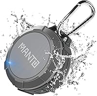 Vista 1 de MANTO Bluetooth Speaker IPX5 Waterproof Portable Shower Speaker, 12H Battery, Bluetooth & Micro SD Playback (Up to 32GB, Card Not Included), Compact