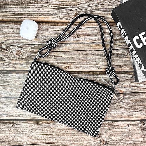 Miniatura 6 de Bolso de noche para mujer, bolso de embrague brillante con purpurina para fiesta, boda