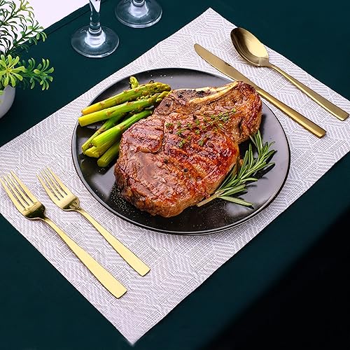 Miniatura 4 de Utopia Kitchen Juego de cubiertos de 48 piezas para 8 personas, juego de cubiertos con cuchillos para carne, juegos de utensilios de acero