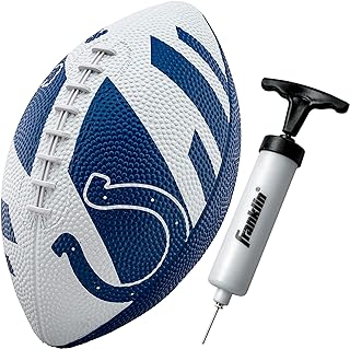 Franklin Sports NFL Indianapolis Colts Football - Youth Football - Mini 8.5" Rubber Football - Perfect for Kids - Team Logos and Colors!, Black, 70153F20Z