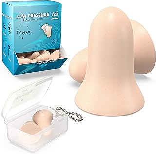 Ultra Soft Foam Earplugs 65 Pair - 32dB Highest NRR, Comfortable Low Pressure Foam Ear Plugs for Sleeping Noise Cancelling...