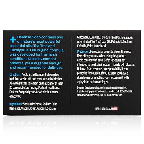 Miniatura 8 de Defense Soap Barra de 4 onzas (paquete de 5)  Aceite de árbol de té y eucalipto 100% natural de grado farmacéutico