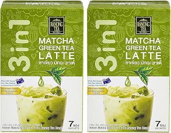 Ranong Tea 3 in 1 Latte Matcha Green Tea 7 Sachets 161g Pack of 2