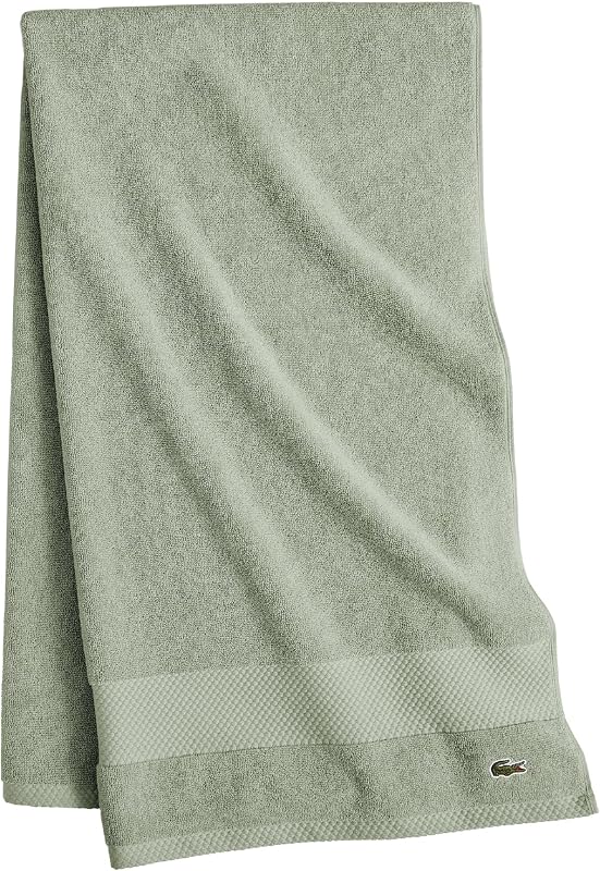 Toalla de baño Lacoste Heritage 100% algodón Supima 30" x 54", Aloe | Altamente absorbente y de secado rápido, súper suave de primera calidad, esencial para el baño, regalo para todas las ocasiones, lavable a máquina