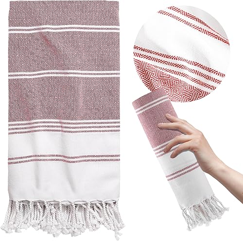 Vista 32 de THREAD SPREAD Paquete de 2 toallas de playa de algodón turco, 39 x 71 pulgadas, de secado rápido, sin arena, para adultos, de gran tamaño, ligeras