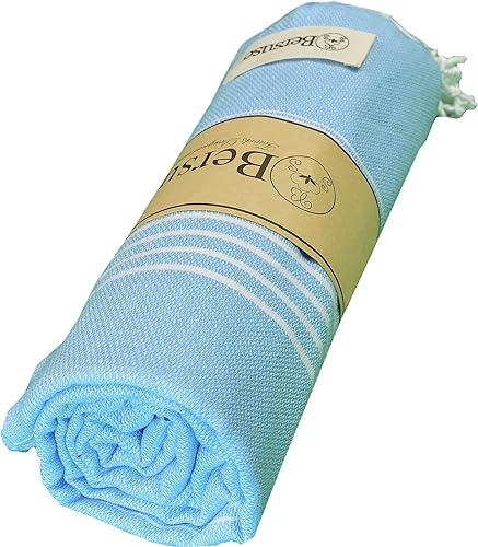 Miniatura 2 de Bersuse 100% algodón - Cobija Anatolia XL Toalla turca - Tina, playa Fouta Peshtemal multiusos para cama o sofá, cubierta de mesa o tapete de picnic