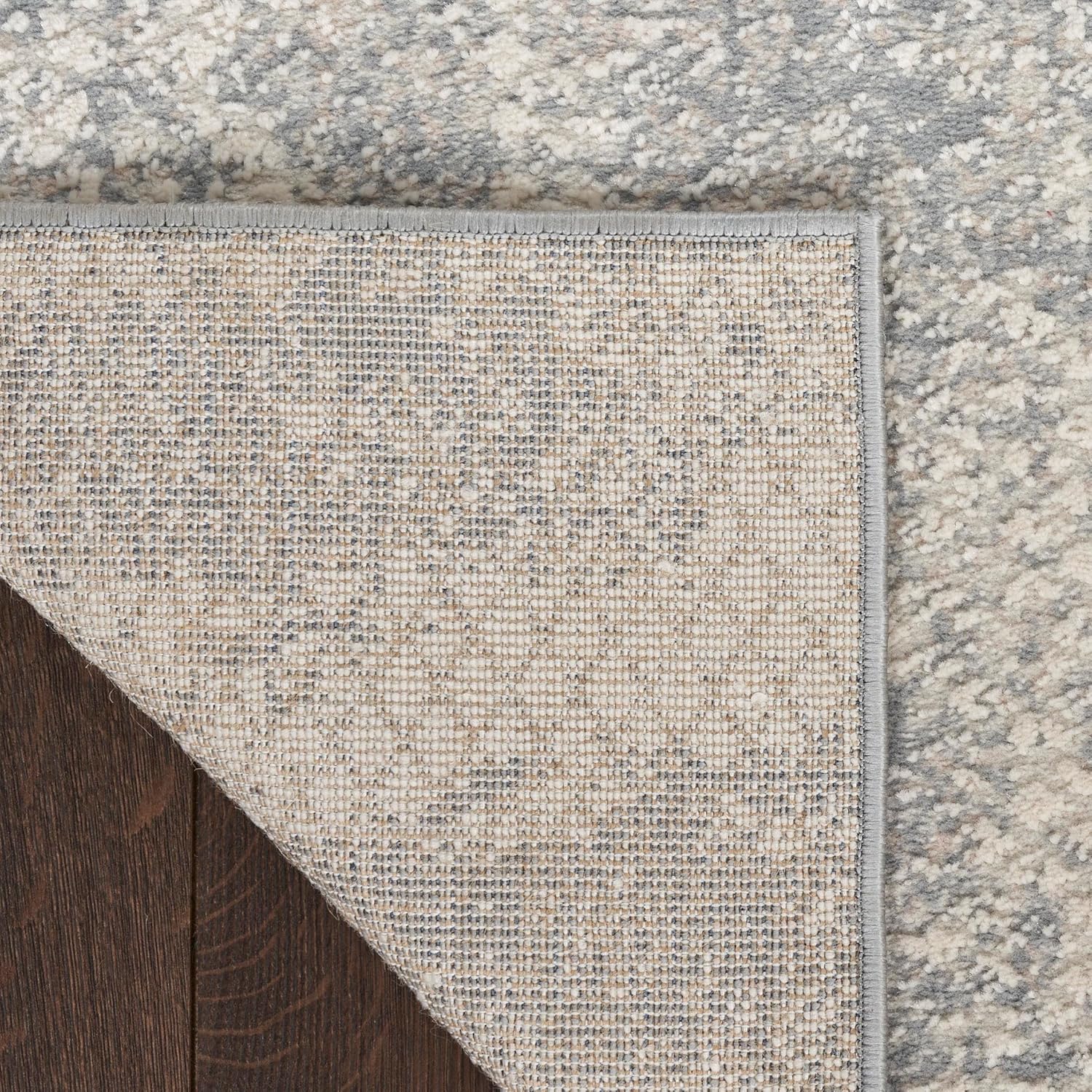Gray Abstract 4' x 6' Synthetic Handmade Area Rug