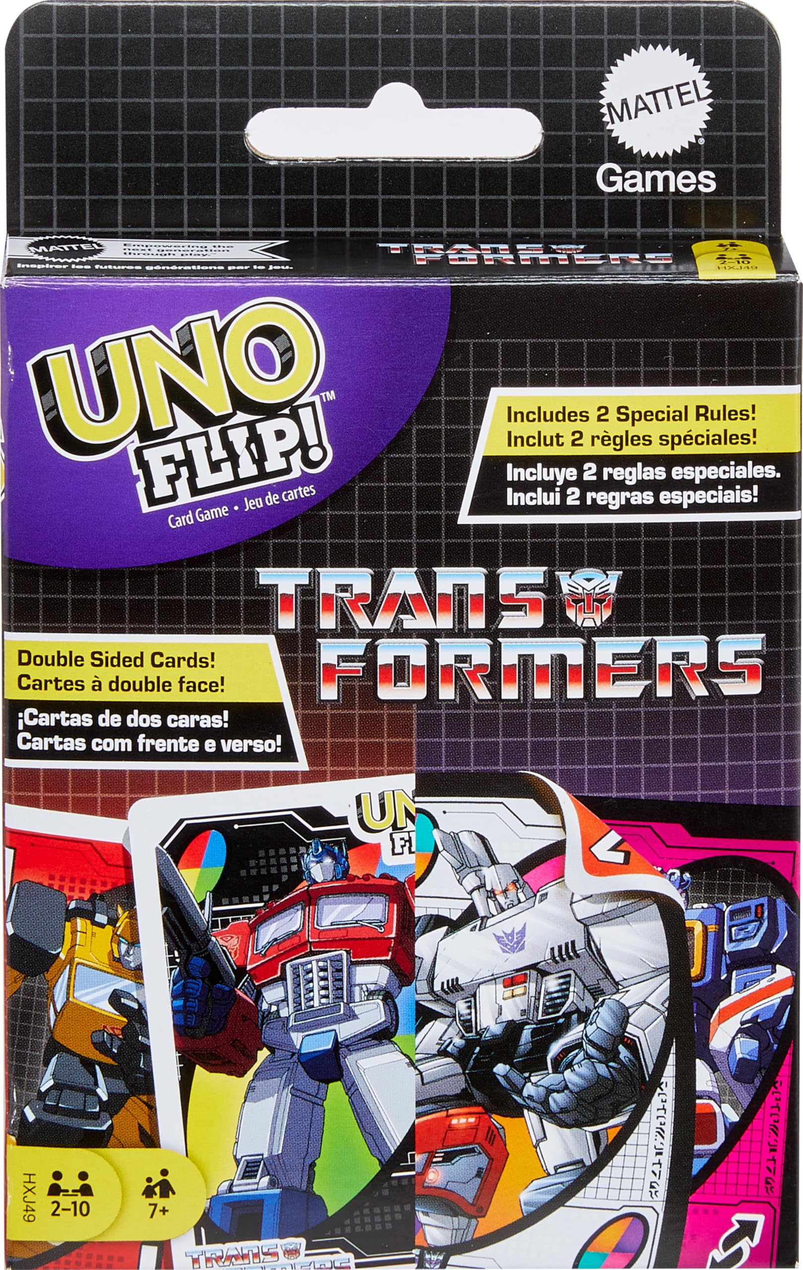 UNO Flip Transformers Card Game, Ages 7+, 2-10 Players