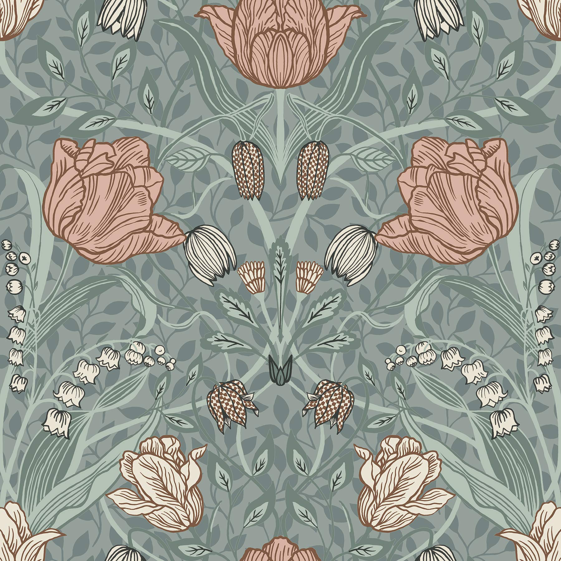 Papier peint Tulipa A-Street Prints 2948-33010 floral sauge intissé facile