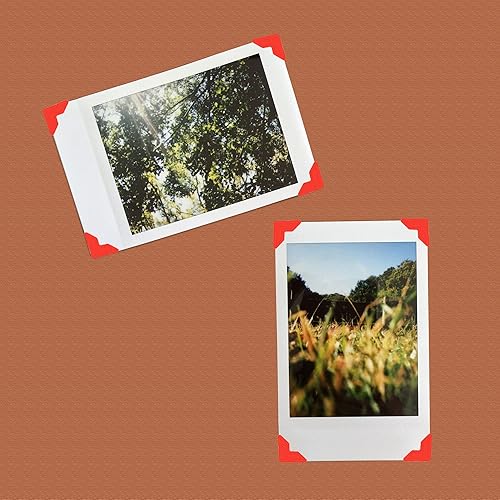 Miniatura 5 de PATIKIL Esquinas de fotos, 15 hojas360 unidades, autoadhesivas, para montaje de fotos, para diario, álbum, diario, álbum de recortes, color rojo