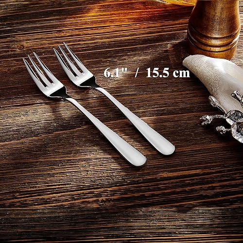 Miniatura 2 de KEAWELL Juego de 4 tenedores pequeños Louise de 6.1 pulgadas, acero inoxidable 1810, tenedores para tartas, aptos para lavavajillas