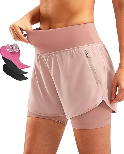 Bikewa - Pantalones cortos de bicicleta de montaña para mujer, con acolchado 4D, para ciclismo, con bolsillos con cremallera