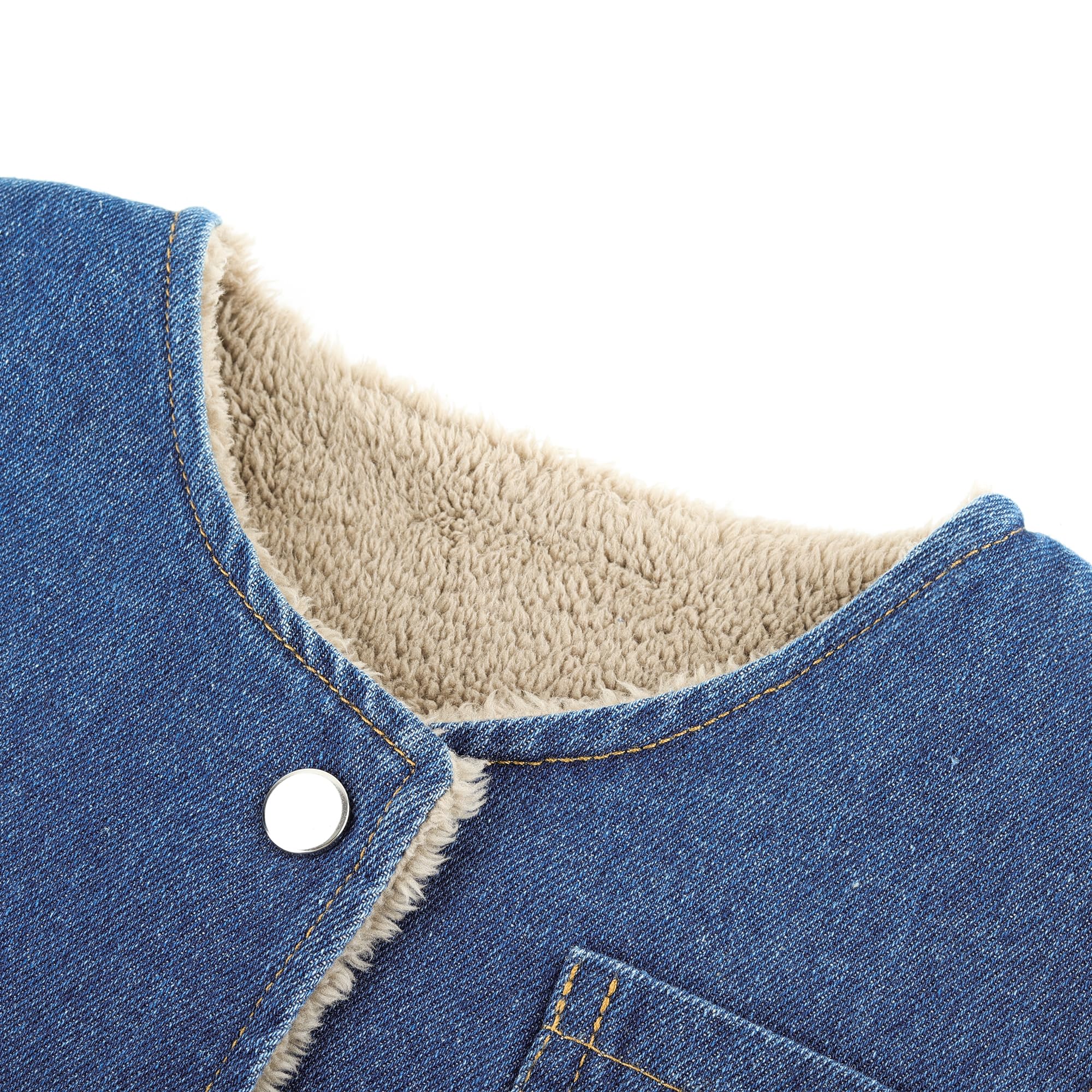 Bébé Double Face Gilet Épaissi Denim Enfant Hiver Sans Manches Veste Garçons Filles Chaud Bouton Pression Manteau avec Poches