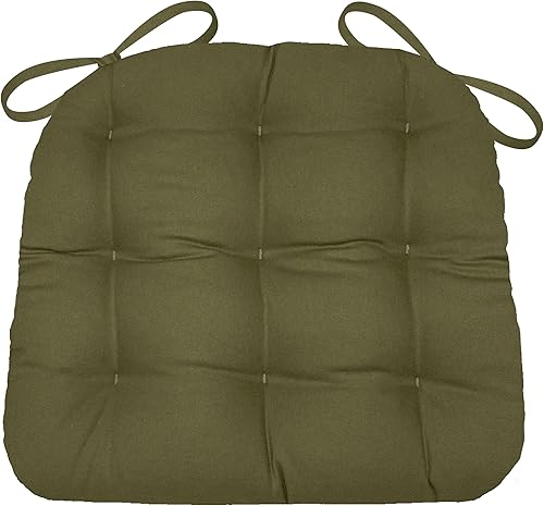 Miniatura 10 de Barnett Home Decor - Cojín para silla de comedor con cintas, relleno de espuma de látex, 100% algodón, fabricado en Estados Unidos, lavable a