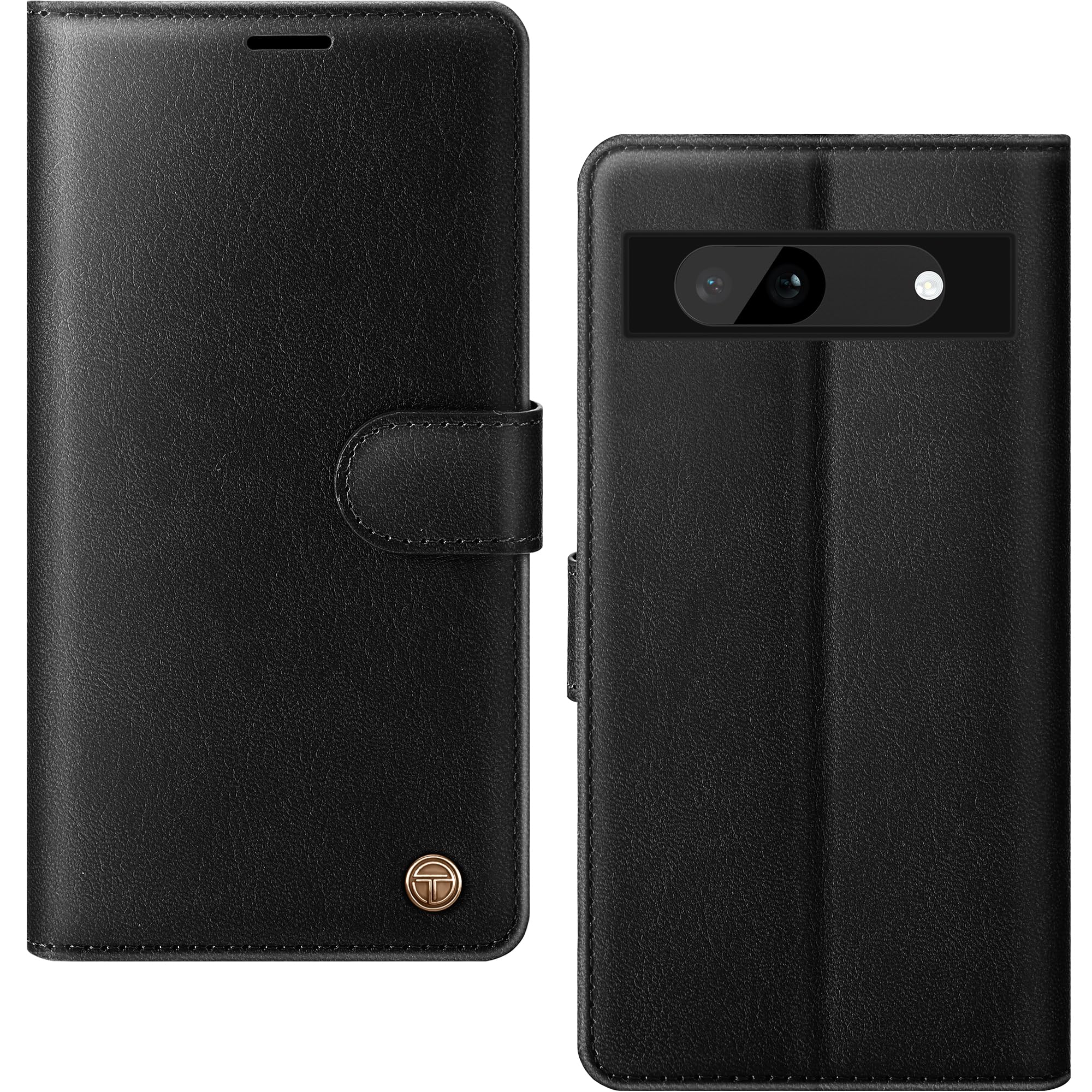 for Google Pixel 8A Case, Flip Wallet Leather Phone Case with [4 Card Slots] [Kickstand] [RFID Blocking] Magnetic Protective Shockproof Cover for Pixel 8A Case - Black