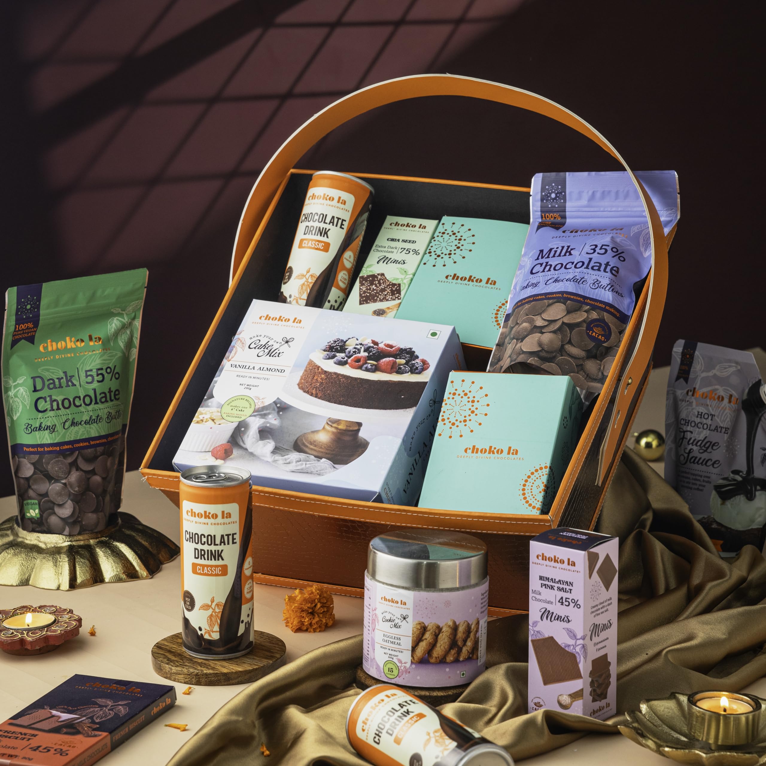 Choko La Celebration Large Basket | Premium Assorted Milk & Dark Chocolates Collection Box| Experience Luxury of Gifting - 2260g