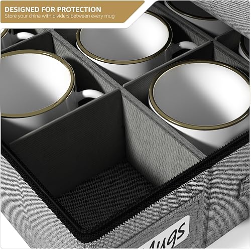 Miniatura 6 de Sorbus Taza de café y organizador de vidrio, cajas de almacenamiento para envío, organizador de tazas de café, estuche de almacenamiento para tazas,