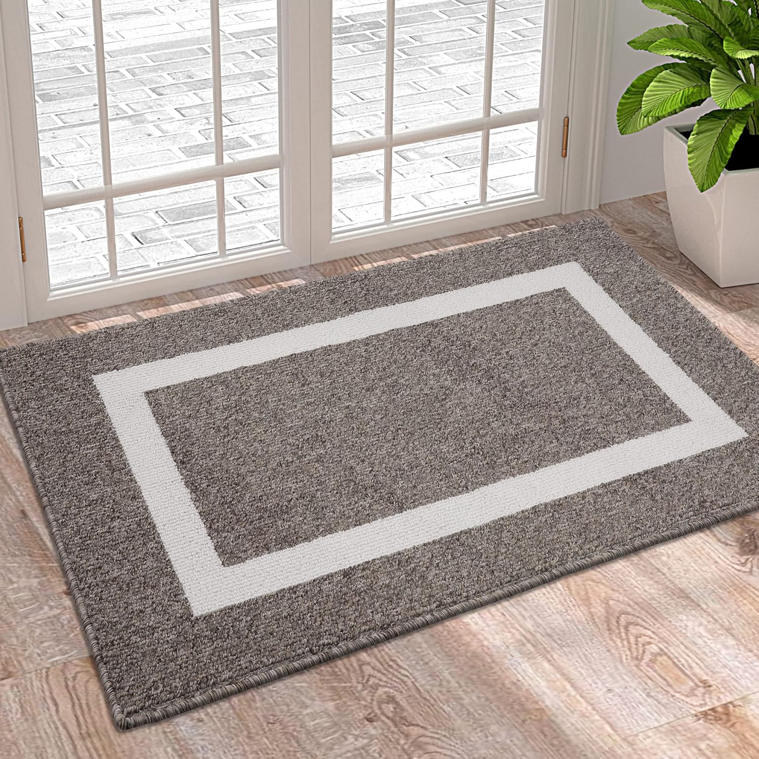 Grandaily Indoor Door Mat, NonSlip Resist Dirt Absorbent Front