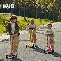 Vista 7 de KUB Toddler Scooter for Kids Ages 2+, 3 Wheel Kick Scooter with LED Light-Up Wheels, Adjustable Height Handlebar, Lean-to-Steer, Anti-Slip Deck