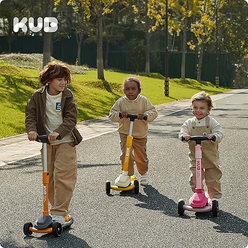 Miniatura 7 de KUB Toddler Scooter for Kids Ages 2+, 3 Wheel Kick Scooter with LED Light-Up Wheels, Adjustable Height Handlebar, Lean-to-Steer, Anti-Slip Deck,