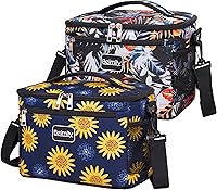 Vista 1 de Lonchera aislada para mujereshombres, paquete de 2 loncheras pequeñas, lonchera reutilizable para el trabajo, bolsa a prueba de fugas con correa