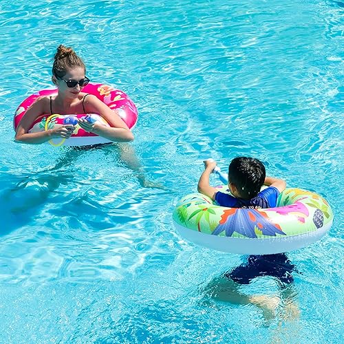 Miniatura 2 de Parentswell Juego de fiesta en la piscina  Anillos inflables de natación para piscina, tubos de piscina con pistolas de agua y pelota de playa,