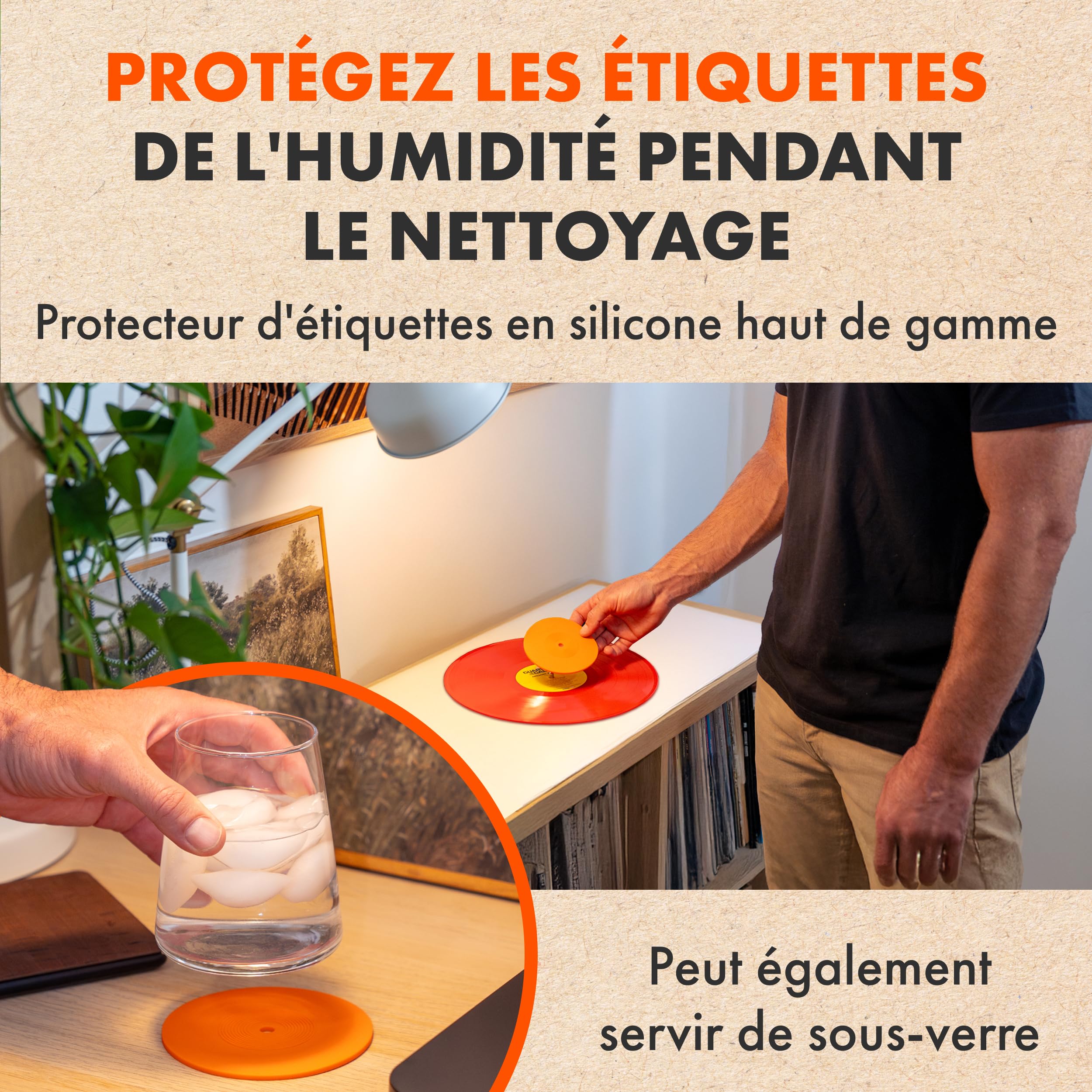 SPINCARE Kit Nettoyage Vinyle 7-en-1 Brosse Velvet avec Manche en Bois et Couvercles Antipoussière | Solution 120 ML pour Vinyles | Brosse Stylus | Protecteur d’Étiquette | Chiffons Microfibre