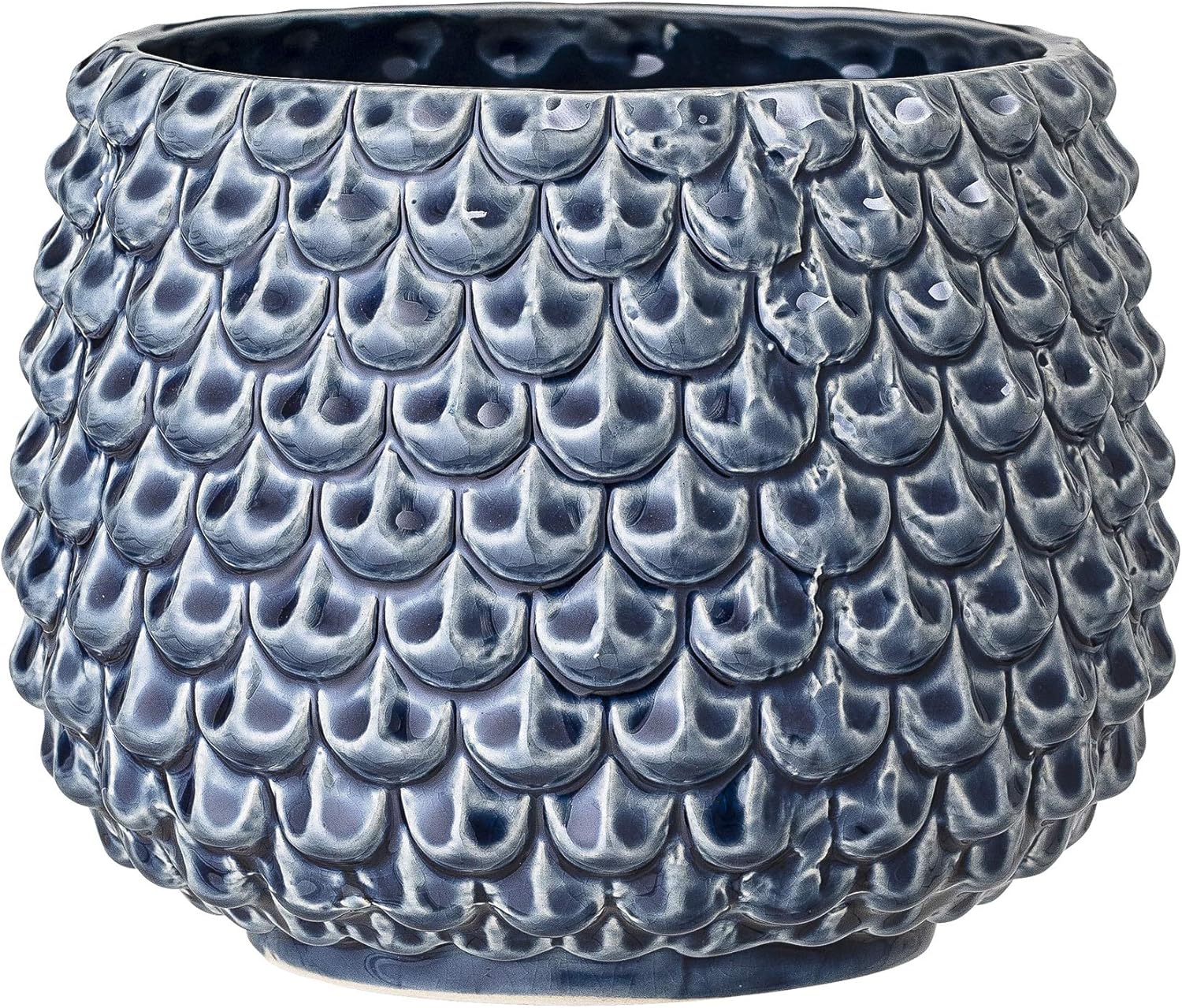 Bloomingville Stoneware Flower Pot Pinecone, Planter, 6,5'', White