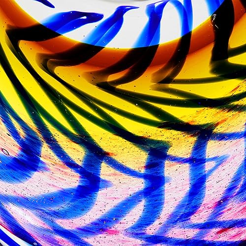 Miniatura 5 de Luxury Lane Soplado a mano abstracto pavo real Sommerso escultura de cristal para decoración del hogar 15 pulgadas de alto centro de mesa decoración