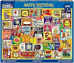 White Mountain Happy Birthday Gifts for Women & Men Fun 1000 Piece Puzzles for Adults Collage Ideas