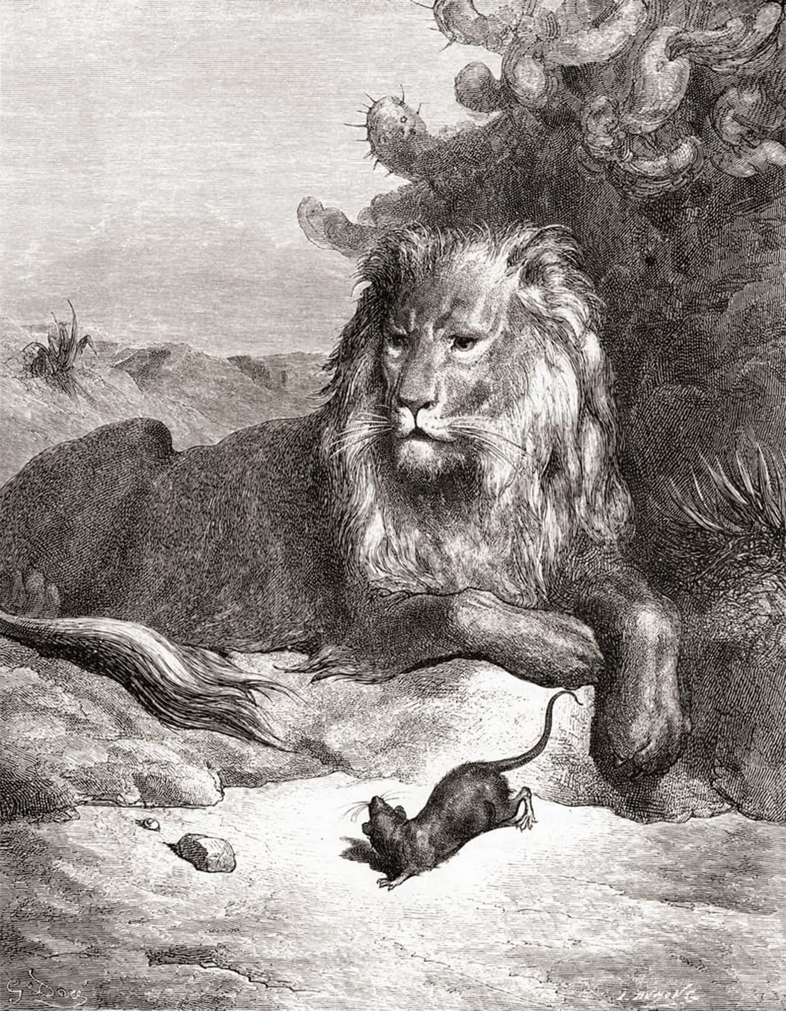 SERENDIPITP Vintage Picture Print on Canvas Wall Art Poster From a Late Edition of Fables De La Fontaine by Gustave Dore Artwork Print Poster for Wall Decor 60x90cm