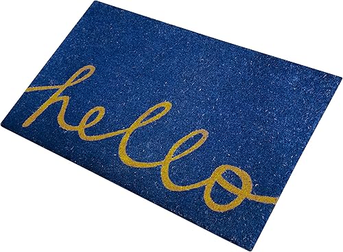 Miniatura 3 de Blue Hello Coir - Tapete resistente de 18 x 30 pulgadas, para interiores y exteriores, resistente al agua, fácil de limpiar, para entrada, garaje,