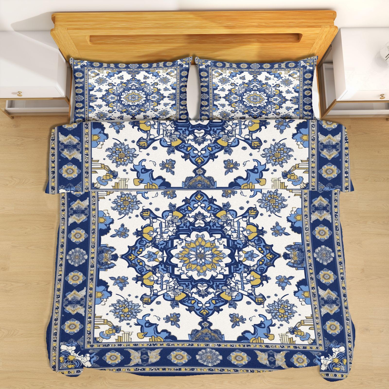 Housse de couette 2 personnes avec fermeture éclair pratique