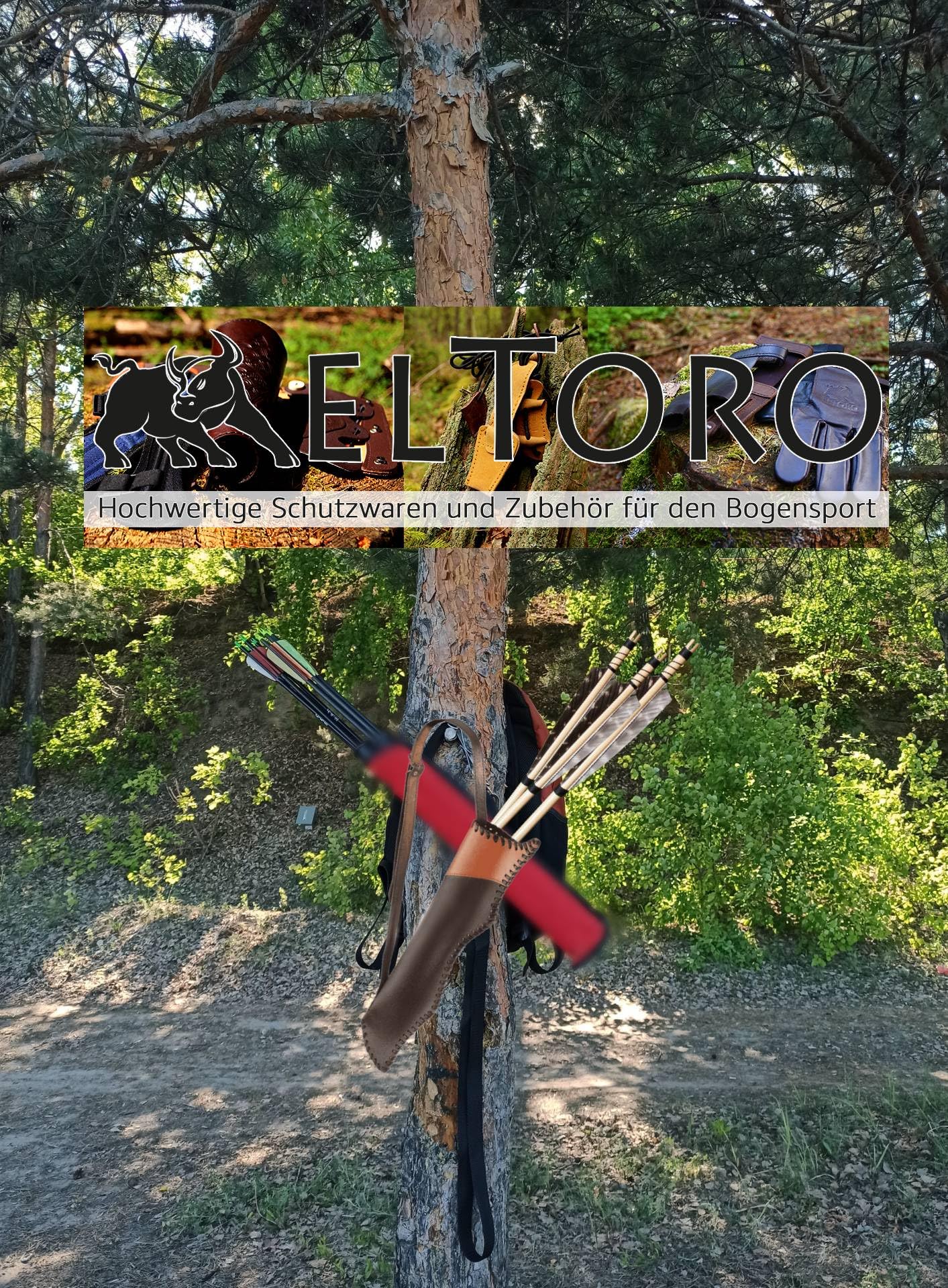 elToro Rückenköcher aus Leder 54 cm | traditioneller mittelalterlicher Pfeilköcher für Bogenschießen, LARP und Reenactment
