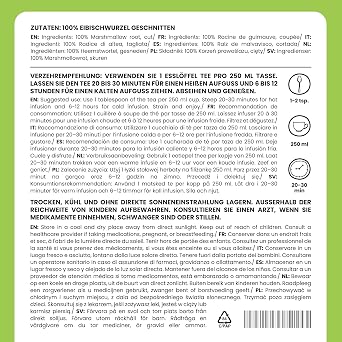 Alpi Nature Marshmallow Root Tea 250g 8.8 oz, Cut Unpeeled Marshmallow Root for Tea Preparation