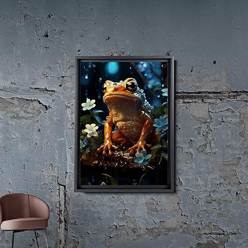 Miniatura 4 de Funny Frog Posters Vintage Frog Wall Art Prints, Retro Cute Frog Creativity Nature Illustration Canvas Art Prints for Bathroom Bedroom Living Room