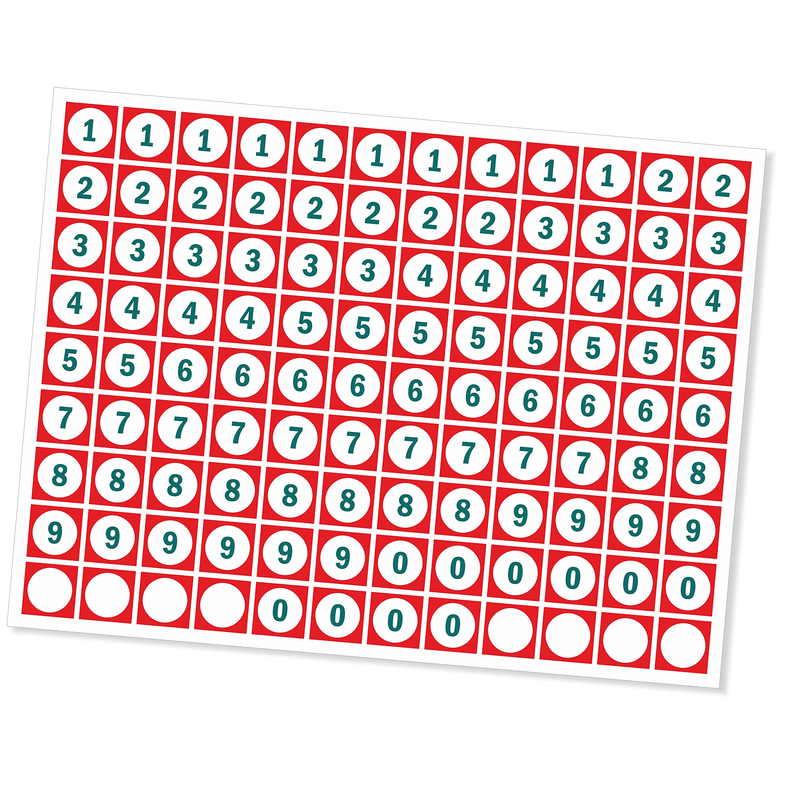 PG Creations 216 Pieces 0-9 Number Stickers, Small Size Labels, 25 mm ...