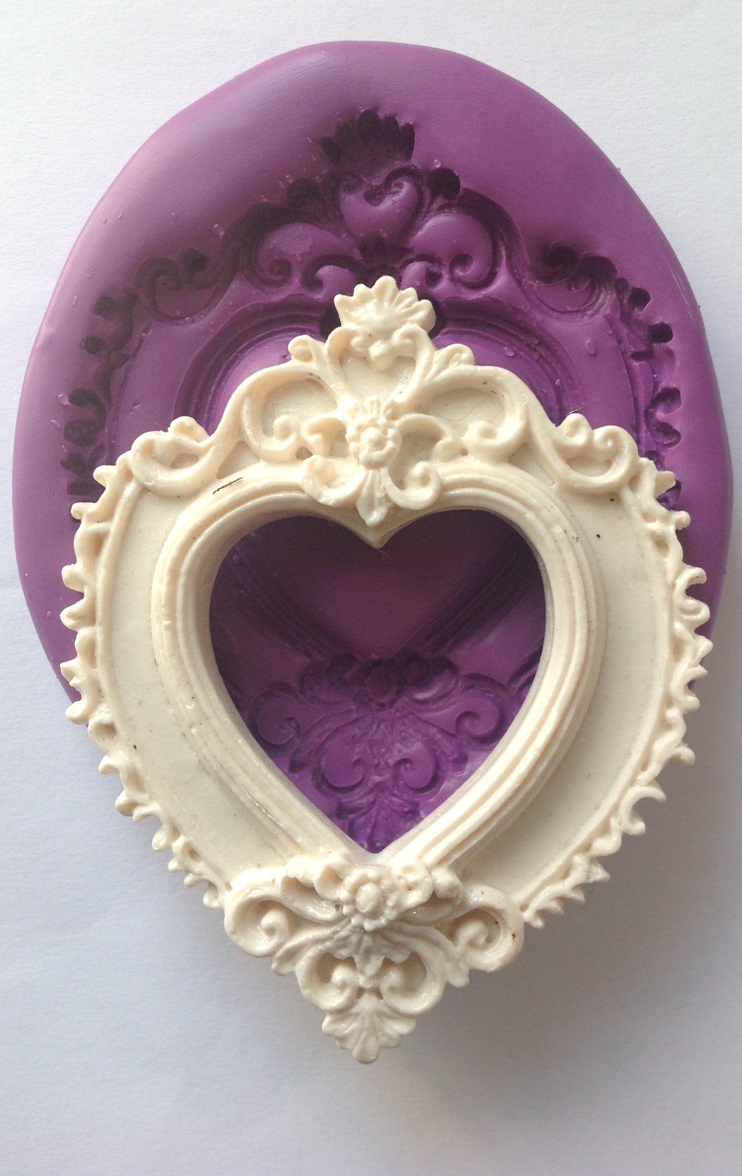 Heart Frame silicone mould vintage shabby chic