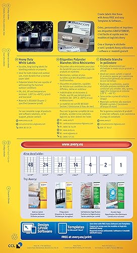 Miniatura 2 de Avery Laser Label HDuty 14SHT 20PK WH etiqueta láser