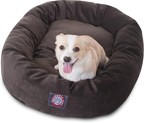 Miniatura 37 de Majestic Pet Cama para perro calmante de microterciopelo de 40 pulgadas, lavable – Acogedora cama redonda suave para perros con borde elevado para