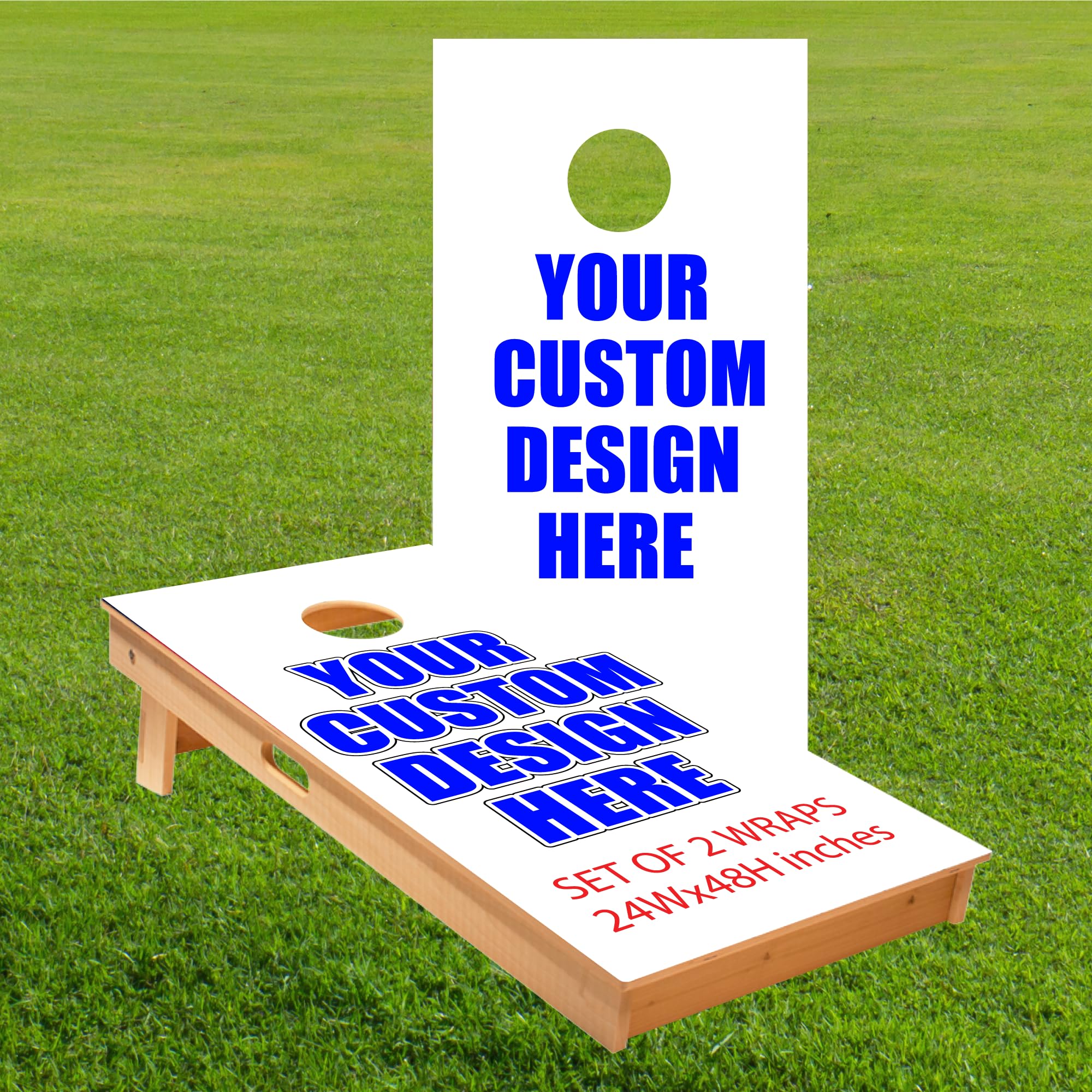 Custom Cornhole Board Decals - Durable, Waterproof Graphics - Perfect for Outdoor Fun & Tailgating Personalized Designs Toss Wrap ACO, ACL, ACA Regulation Sized (Set of 2)