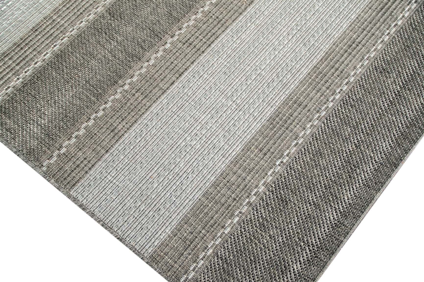 Traum Teppich Sisal Optik Küchenteppich moderner Läufer Flachgewebe gestreift in grau beige Größe 120x170 cm