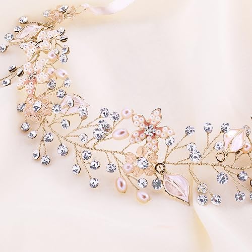 Miniatura 4 de Coucoland Diadema de hada para niña de las flores, corona de cristal para la primera comunión, diadema de aliento de bebé para bodas, novias,