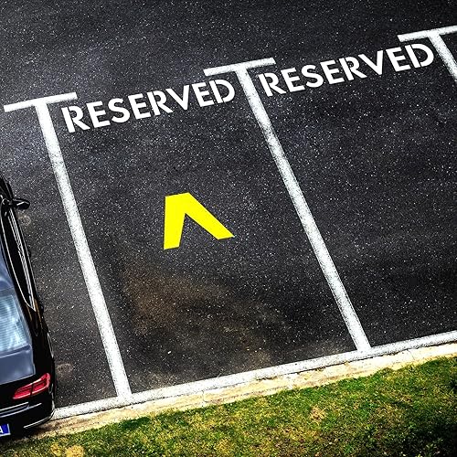 Miniatura 5 de Qilery 2 plantillas de marcado de pavimento de 4 pulgadas, reutilizables, plegables, de cartón, para pintura, para estacionamientos, bordillos, para