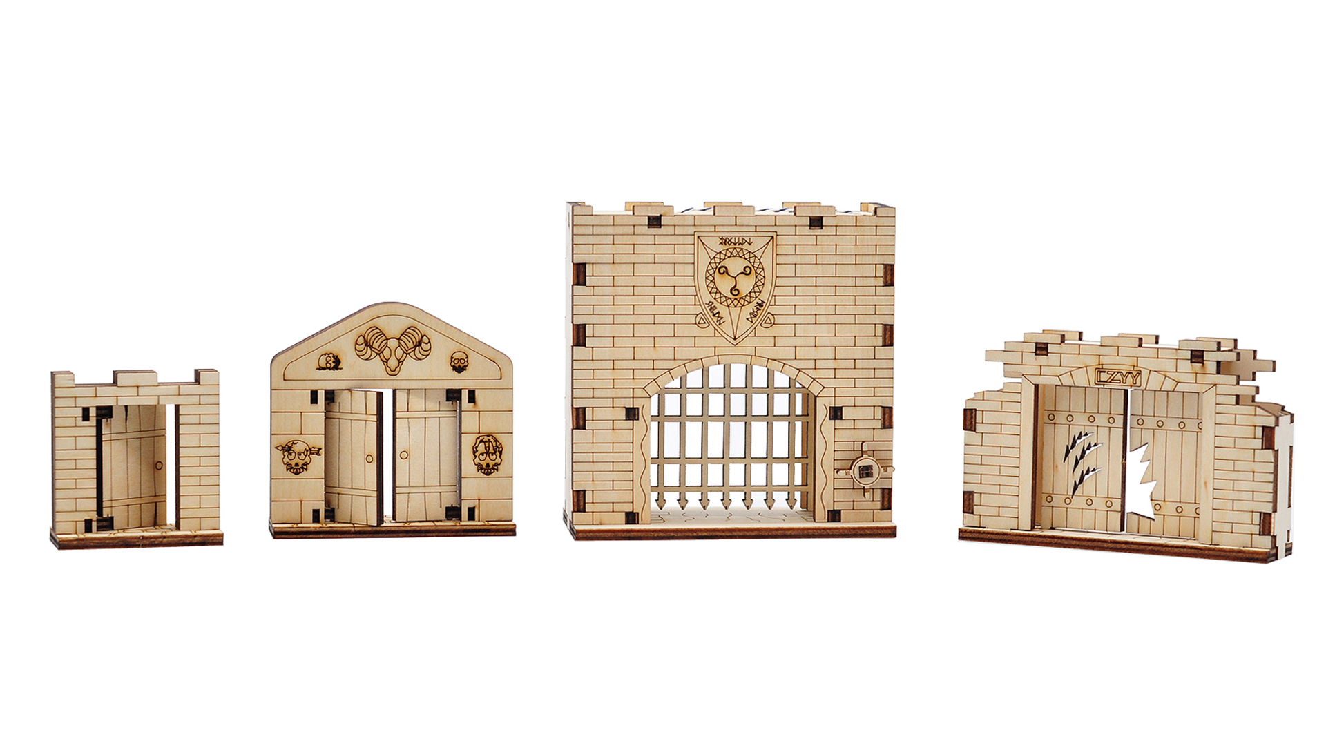 Amazon.com: CZYY Dungeon Door Miniatures, 4 Wood RPG Terrain Gates