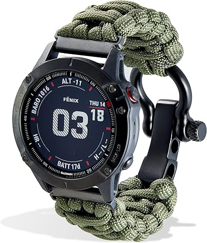 Miniatura 2 de Savior Survival Gear Correa de reloj Paracord de 0.787 in0.866 in con liberación rápida, para hombres y mujeres, correa compatible con varios