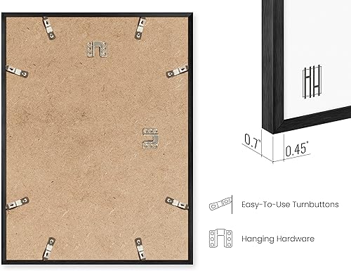 Miniatura 3 de HAUS AND HUES Portarretratos de 8 x 10 pulgadas, juego de 3 portarretratos negros de 8 x 10 pulgadas para pared, marcos negros de 8 x 10 pulgadas,